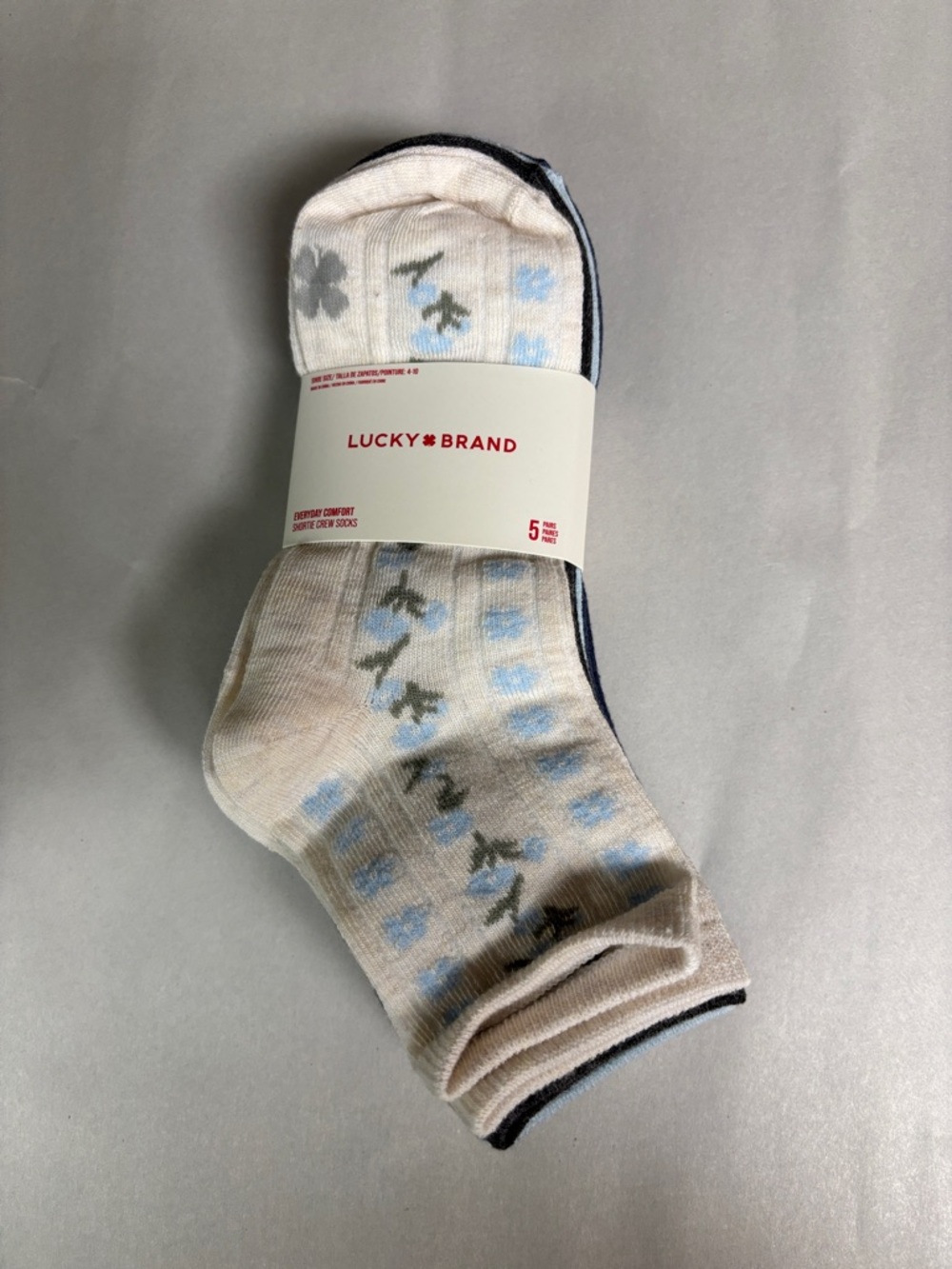 New Lucky Brand Socks Women’s 5 Pair Comfort Shortie Crew Activewear